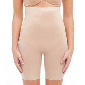 NWT Spanx High-Rise Shaper Shorts 1X Nude Mid-Thigh Shapewear Compression Smooth